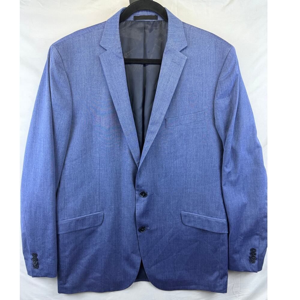 Reaction Kenneth Cole Blue Textured Techni-Cole Blazer Jacket - 42R